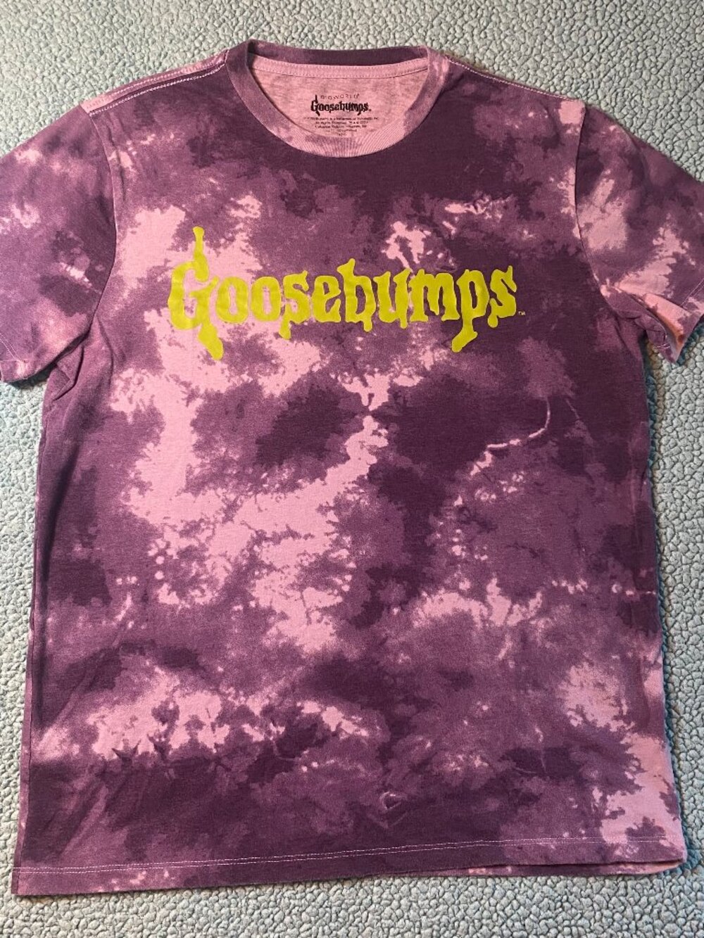 Goosebumps Green Logo Purple Tie Dye Shirt Small Unisex R.L. Stine Bioworld